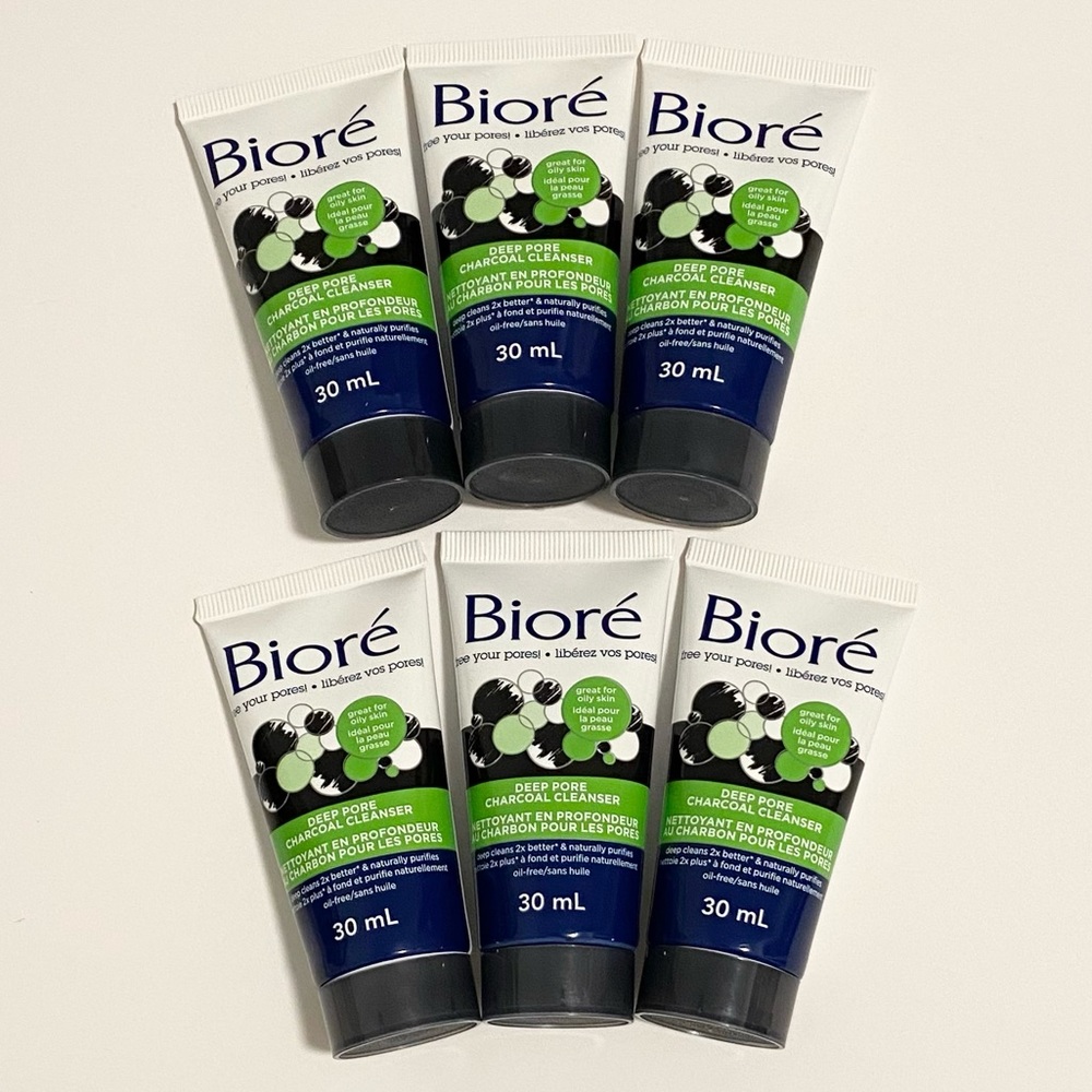 🆕 6 x Biore Deep Pore Charcoal Cleansers, 30mL
